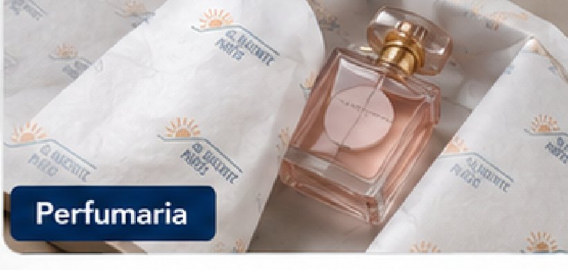 Papel de seda personalizado para perfumaria