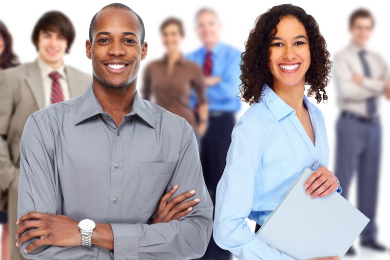 trabalhadores satisfeitos